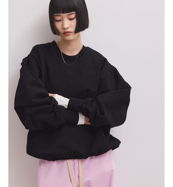 ADAM ET ROPE'「【WEB限定】ボリュームスリーブスウェット」|スウェット・ジャージ|ブラック(01)