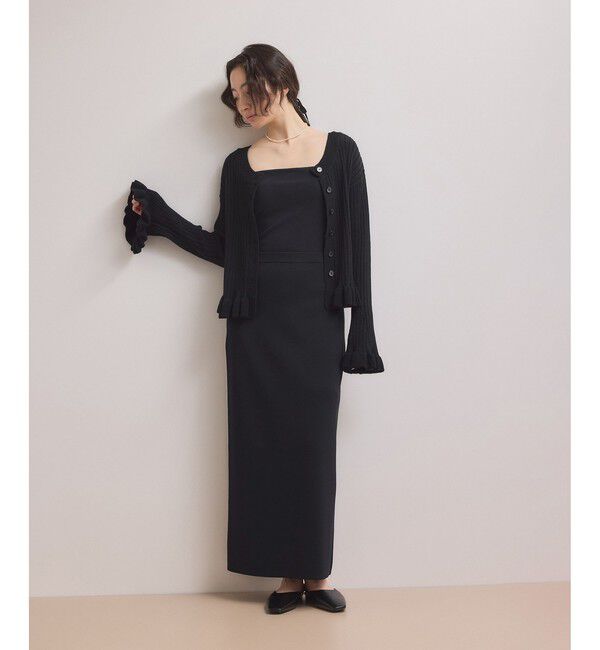 ADAM ET ROPE'「【WEB限定】2WAYフリルリブカーディガン」|カーディガン|