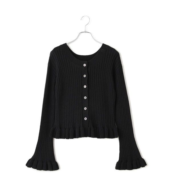 ADAM ET ROPE'「【WEB限定】2WAYフリルリブカーディガン」|カーディガン|