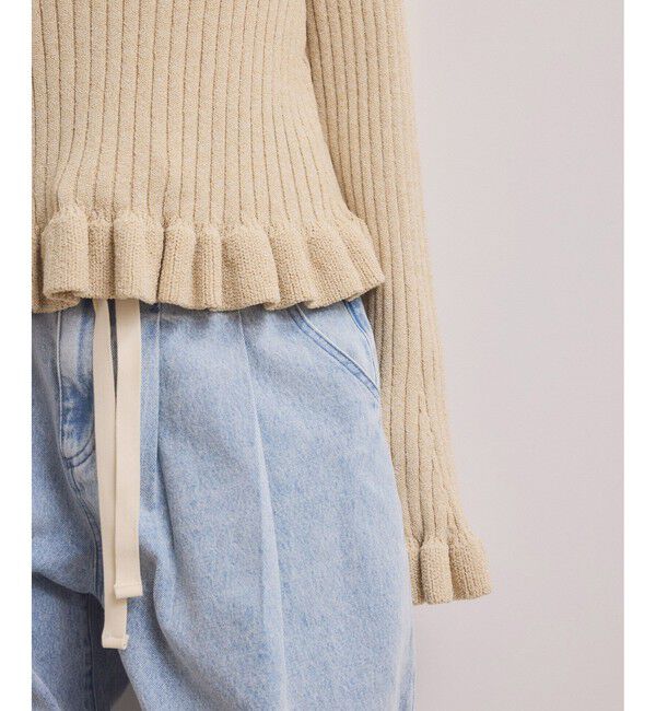 ADAM ET ROPE'「【WEB限定】2WAYフリルリブカーディガン」|カーディガン|