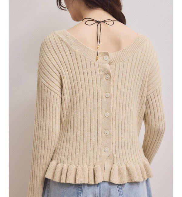 ADAM ET ROPE'「【WEB限定】2WAYフリルリブカーディガン」|カーディガン|