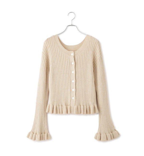 ADAM ET ROPE'「【WEB限定】2WAYフリルリブカーディガン」|カーディガン|