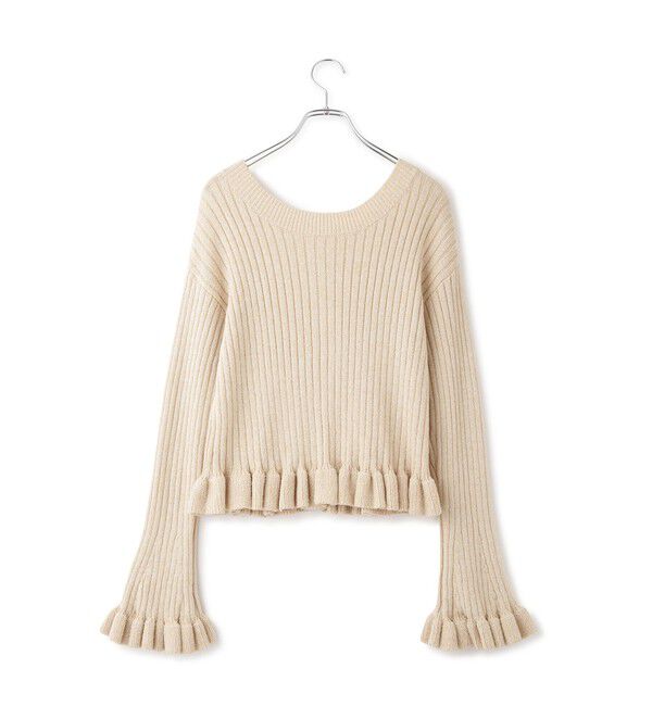 ADAM ET ROPE'「【WEB限定】2WAYフリルリブカーディガン」|カーディガン|