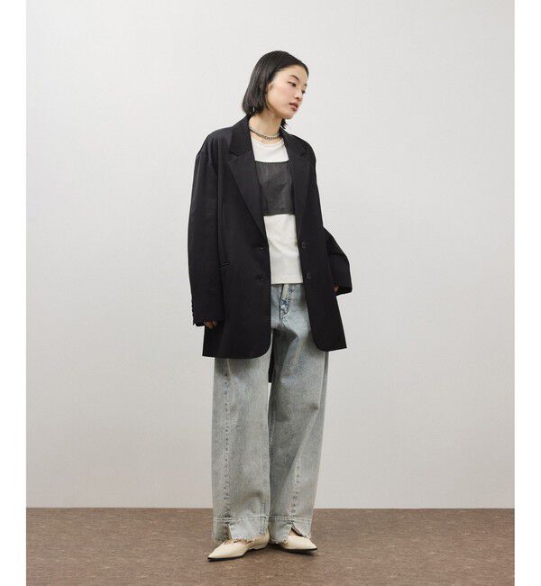 ADAM ET ROPE'「シルキーリラックスジャケット」|テーラードジャケット|