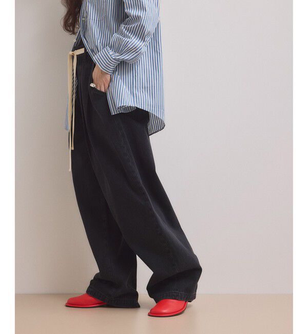 ADAM ET ROPE'「【WEB限定】2タックカーブデニムパンツ」|デニム|