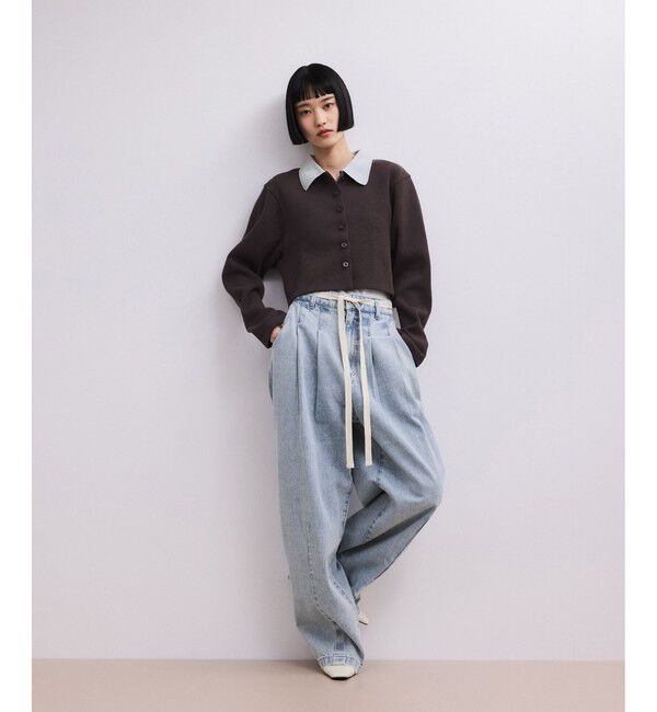 ADAM ET ROPE'「【WEB限定】2タックカーブデニムパンツ」|デニム|