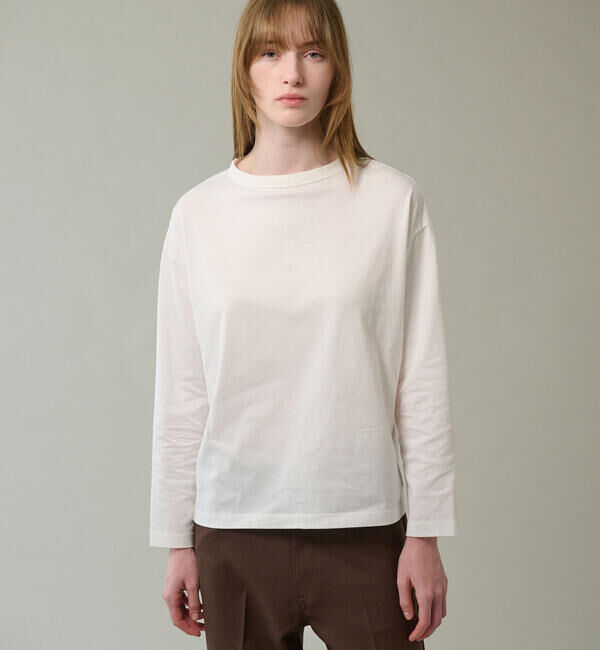 handvaerk「handvaerk | 60/2 ボトルネック長袖Tシャツ WOMEN」|Tシャツ・カットソー|