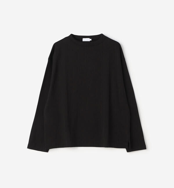 handvaerk「handvaerk | 60/2 ボトルネック長袖Tシャツ WOMEN」|Tシャツ・カットソー|BLACK