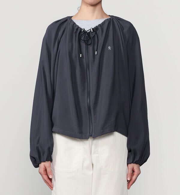 GYMPHLEX「Gymphlex | ギャザー ショートジップシャツ WOMEN」|シャツ・ブラウス|