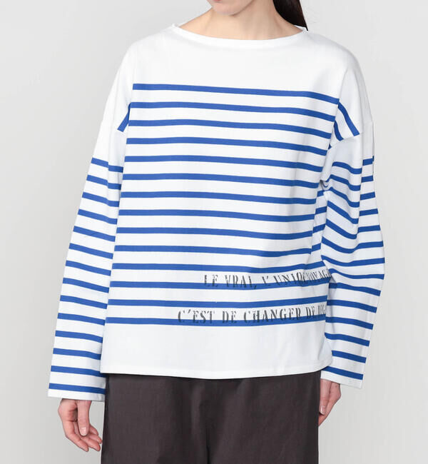 ORCIVAL「ORCIVAL | ラッセル プリント ボートネックワイドバスクTシャツ WOMEN」|Tシャツ・カットソー|