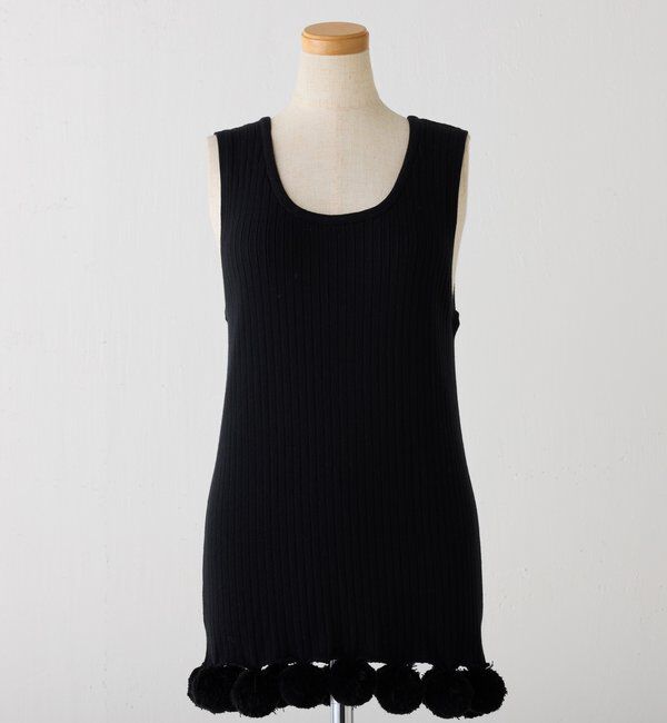  「【CEPIE./セピエ】ポンポンニットタンクトップ」|ニット・セーター|ブラック