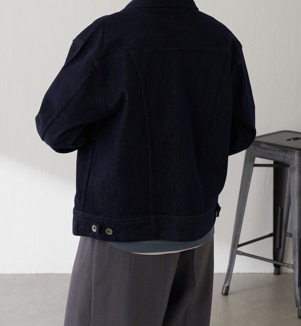  「Q.anos ストレッチリブデニムジャケット」|デニムジャケット|