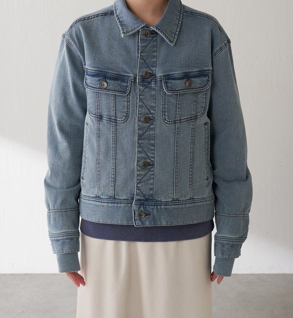  「Q.anos ストレッチリブデニムジャケット」|デニムジャケット|