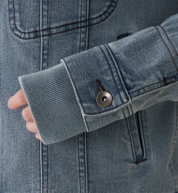  「Q.anos ストレッチリブデニムジャケット」|デニムジャケット|