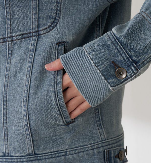  「Q.anos ストレッチリブデニムジャケット」|デニムジャケット|