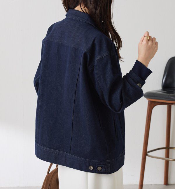  「Q.anos ストレッチリブデニムジャケット」|デニムジャケット|