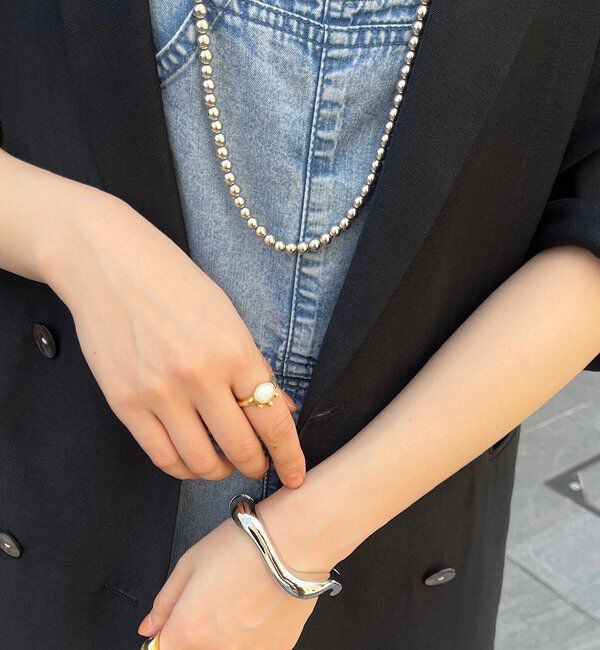  「メタルパールネックレス」|ネックレス|