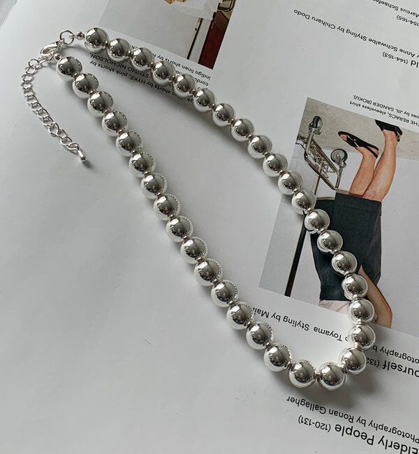  「メタルパールネックレス」|ネックレス|