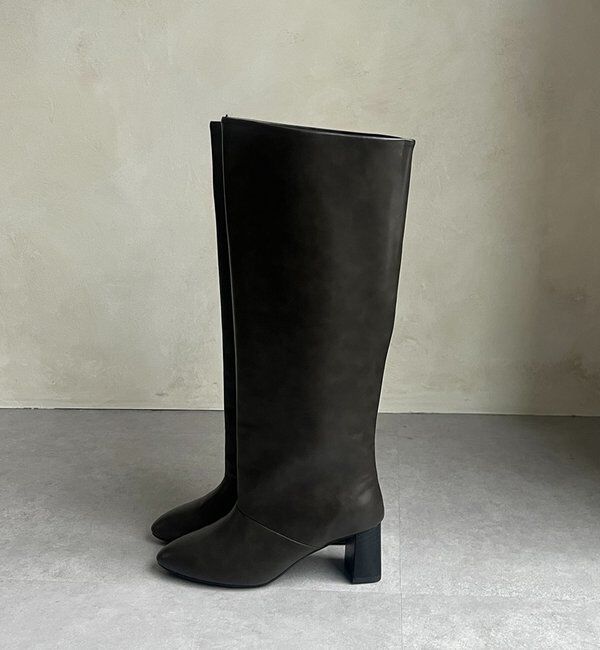  「6センチヒールワイドロングブーツ」|ロングブーツ|