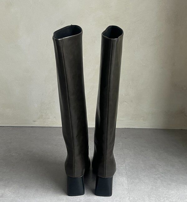  「6センチヒールワイドロングブーツ」|ロングブーツ|