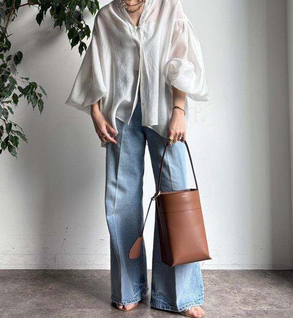  「【WEB限定】バックチュールブラウス」|シャツ・ブラウス|