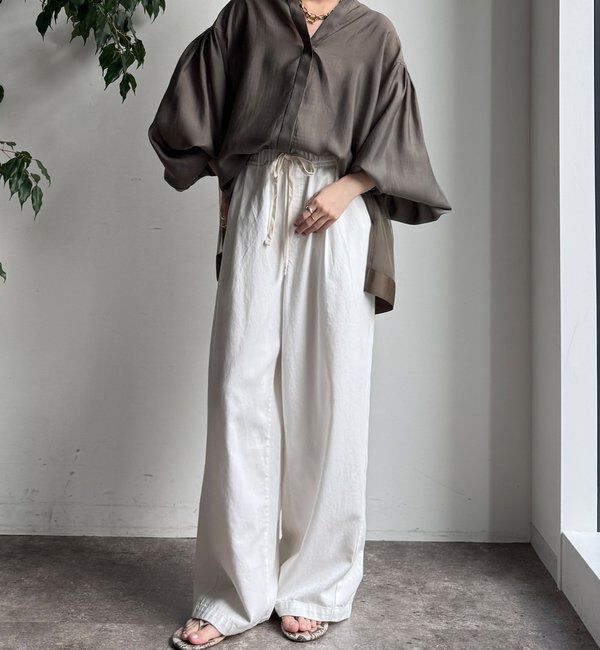  「【WEB限定】バックチュールブラウス」|シャツ・ブラウス|