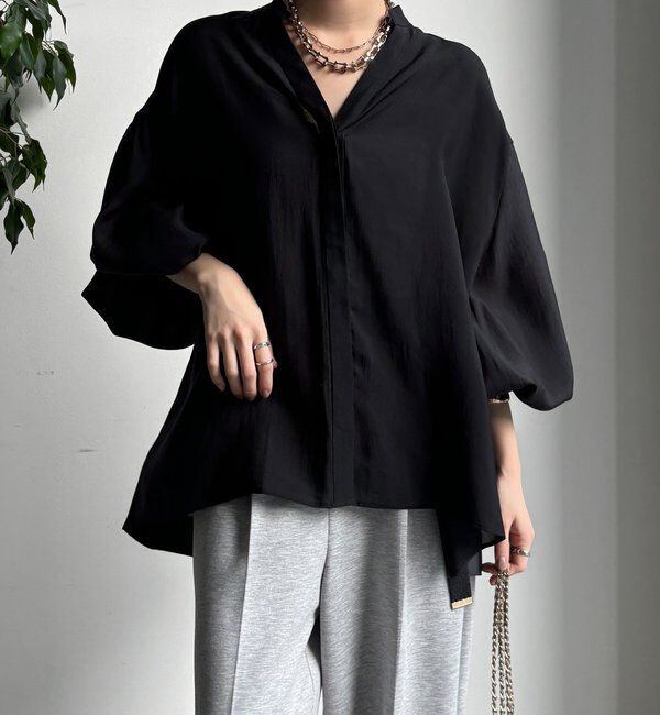  「【WEB限定】バックチュールブラウス」|シャツ・ブラウス|