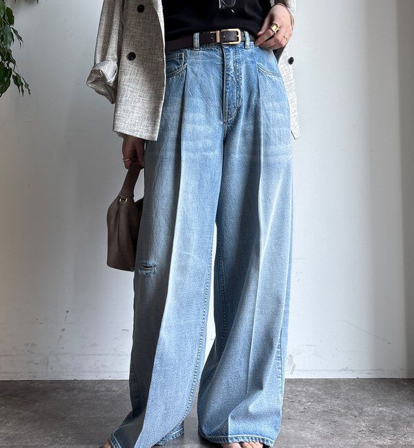  「ダメージワイドデニム」|デニム|