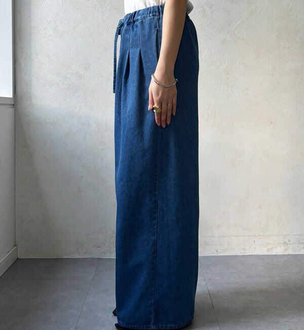  「【インフルエンサーOKOCHI企画】デニムタックイージーパンツ」|チノ|