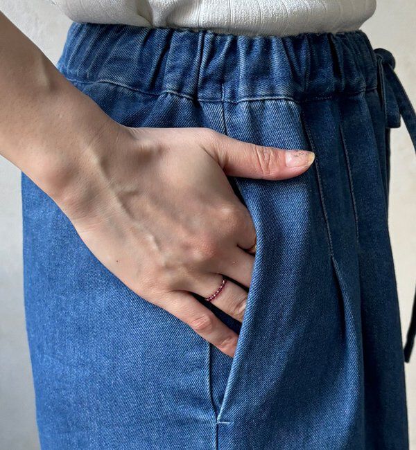  「【インフルエンサーOKOCHI企画】デニムタックイージーパンツ」|チノ|