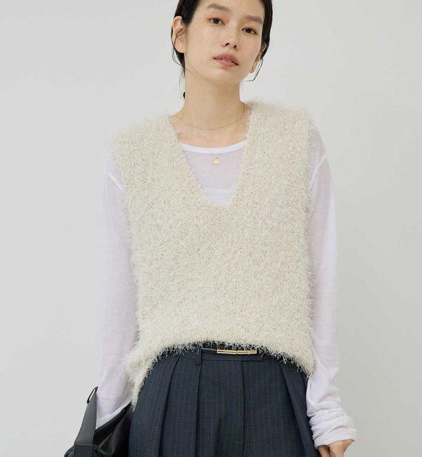  「シャギーニットベスト」|ニット・セーター|オフホワイト