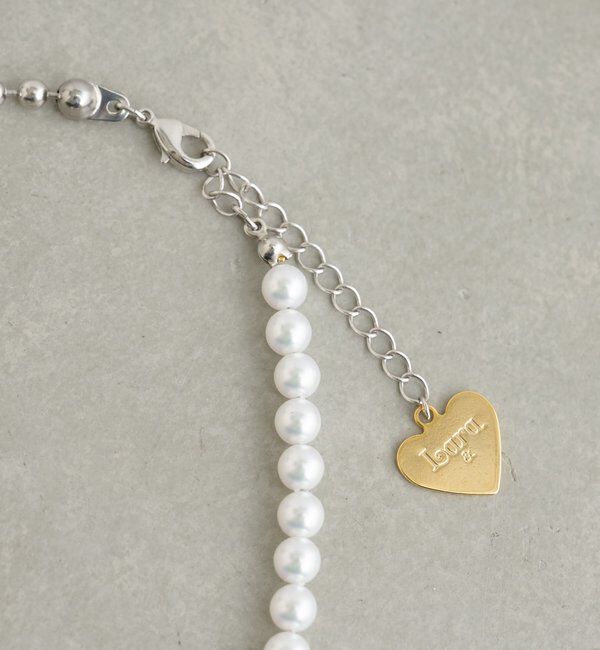  「【Lara】パール&times;ボールネックレス」|リング|