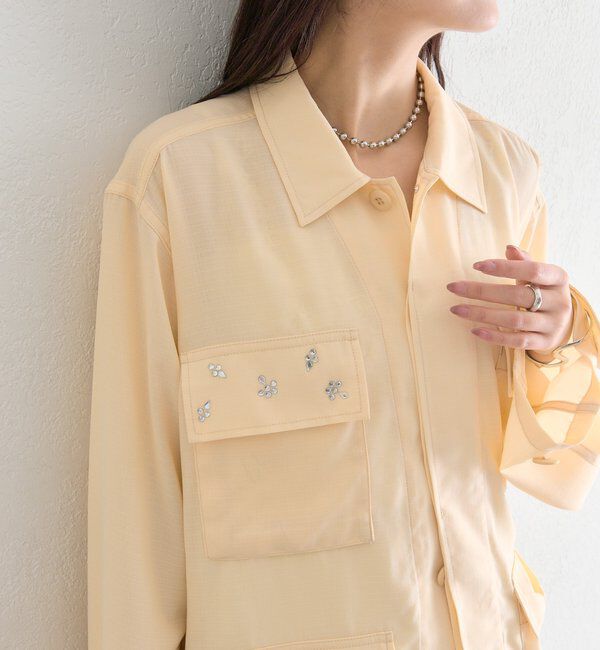  「ポケットビジューカバーオール」|ブルゾン・スタジャン|