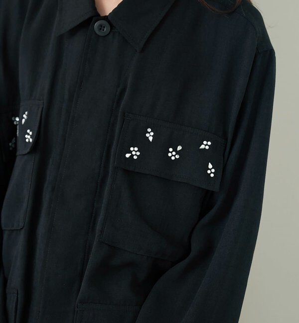  「ポケットビジューカバーオール」|ブルゾン・スタジャン|