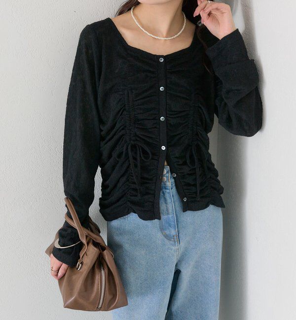  「シャーリングレースカーディガン」|Tシャツ・カットソー|