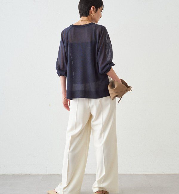  「シアーカレッジロゴプリントニット」|ニット・セーター|