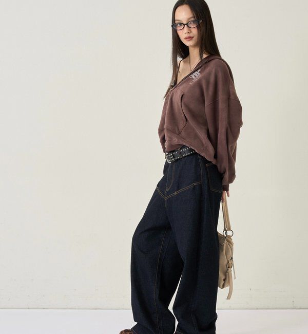  「【SLOPPY】 ラインストーンジップパーカー」|パーカー|