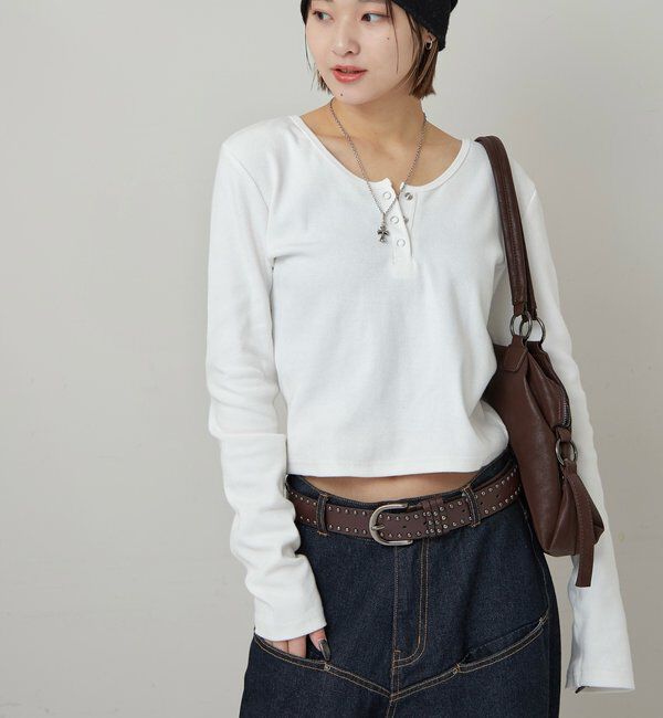  「リングドットL/Sトップス」|Tシャツ・カットソー|