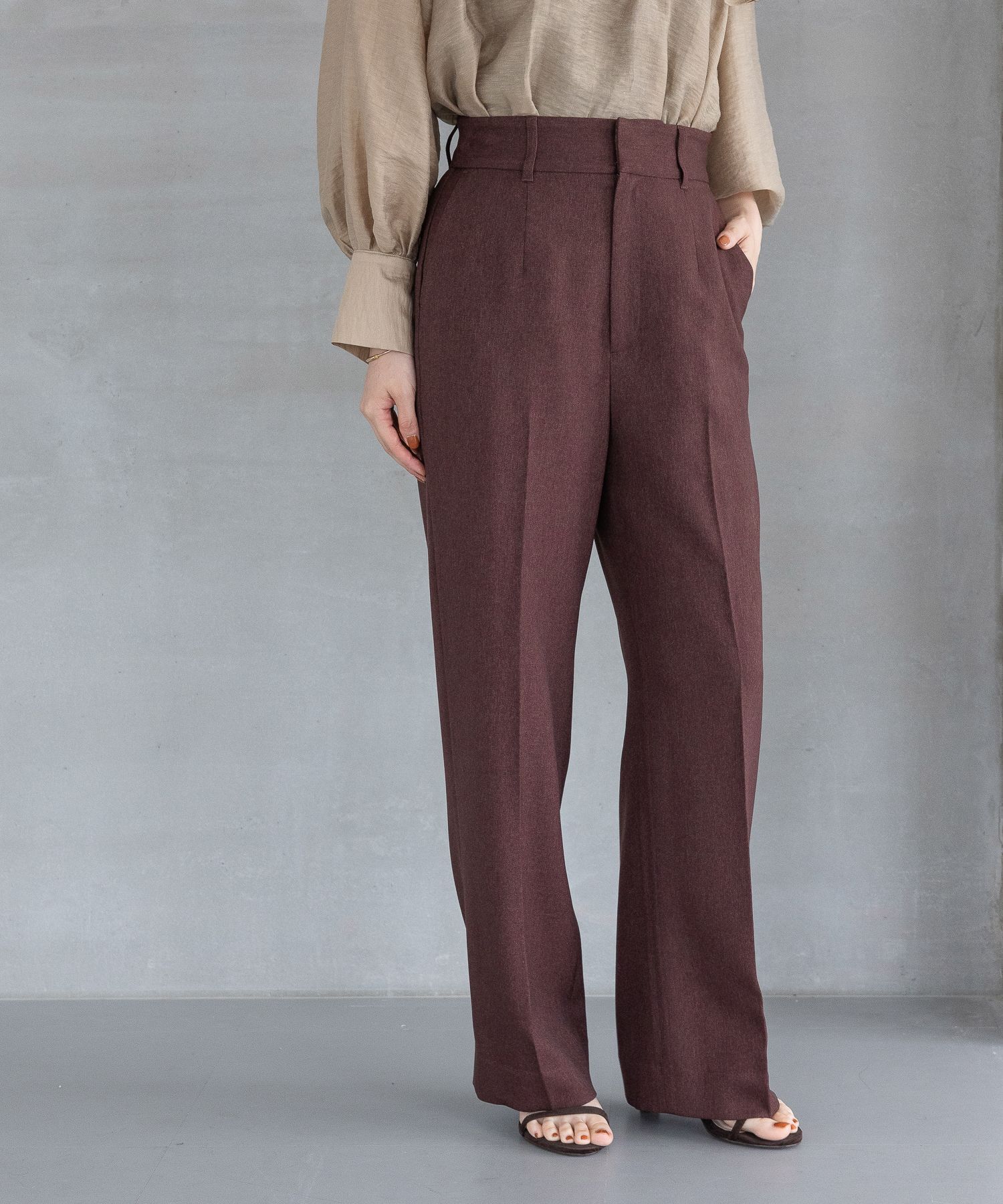 A part by 「【セットアップ対応】Ｗライクストレートパンツ」|スラックス|