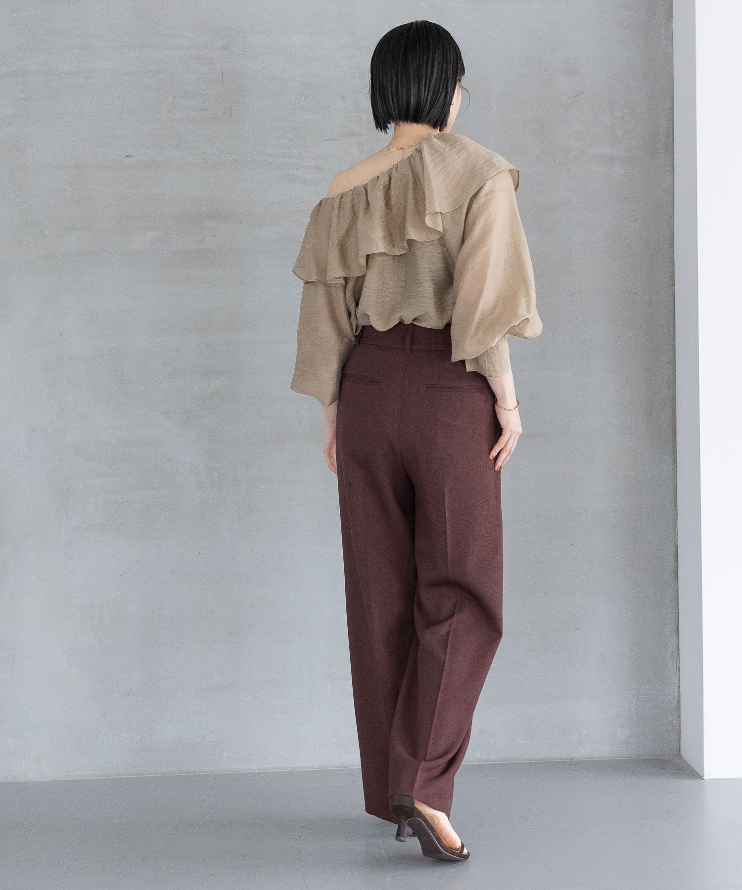 A part by 「【セットアップ対応】Ｗライクストレートパンツ」|スラックス|