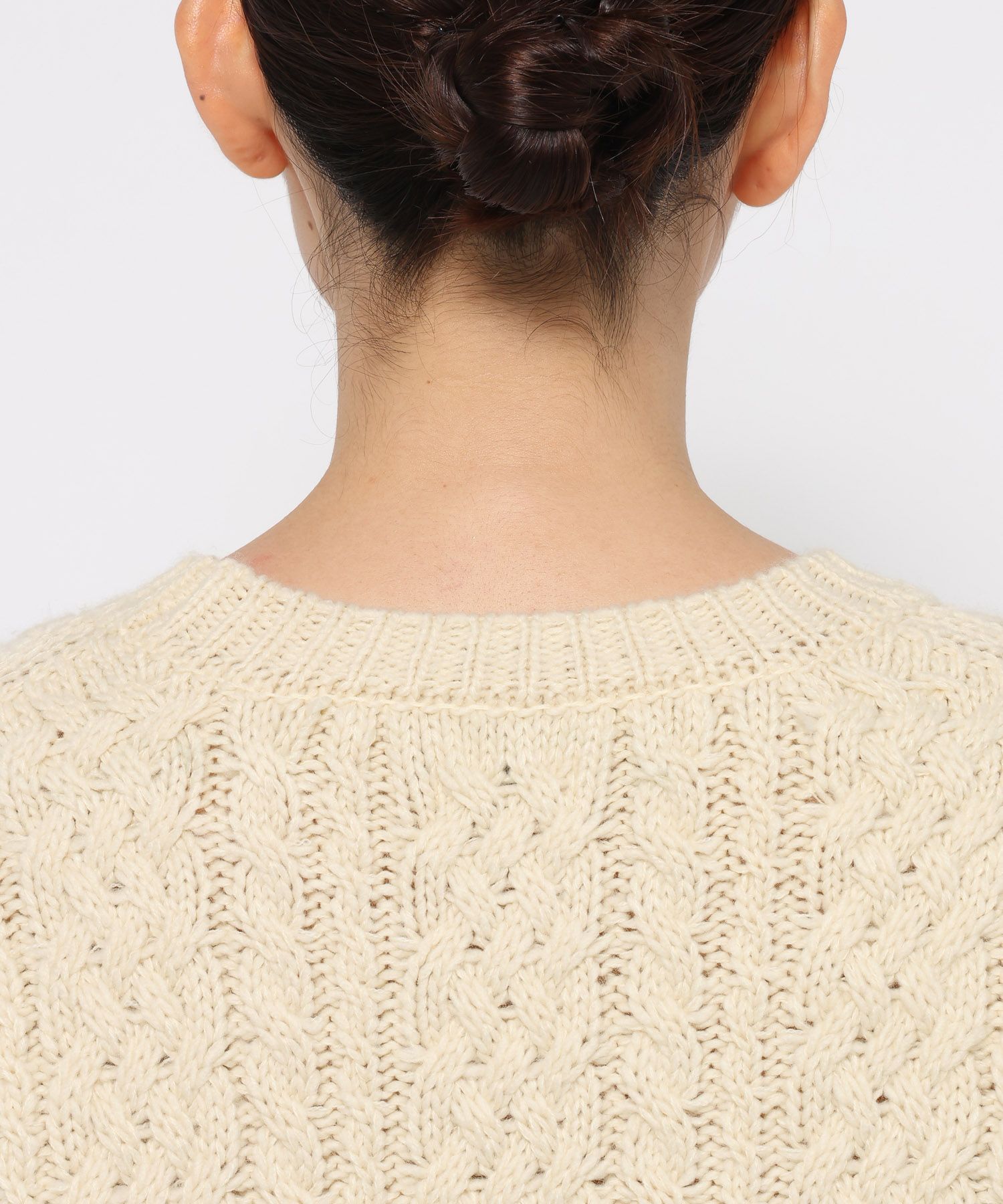 LOWRYS FARM「ケーブルフリンジLONG丈」|ニット・セーター|