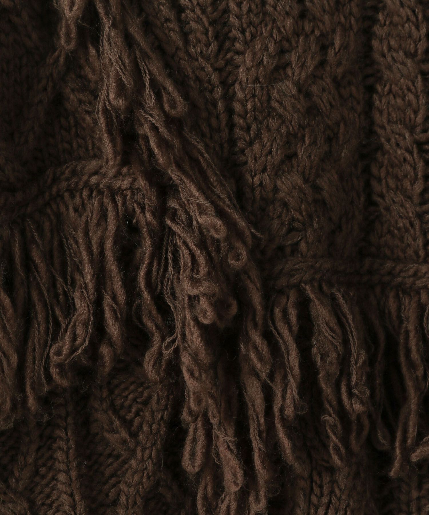 LOWRYS FARM「ケーブルフリンジLONG丈」|ニット・セーター|