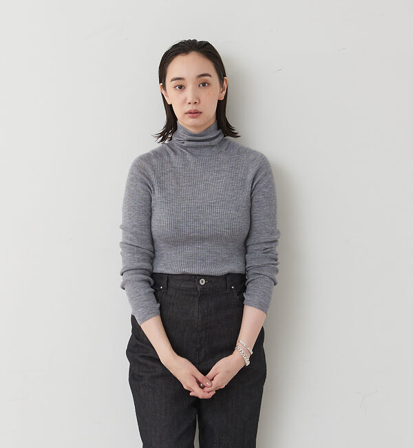 collex「ピュアウールリブタートルニット」|ニット・セーター|