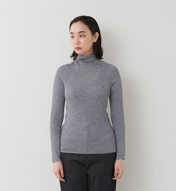 collex「ピュアウールリブタートルニット」|ニット・セーター|