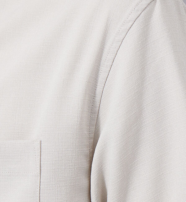 ABAHOUSE「Vネック スキッパー リネンライク 半袖 シャツ」|シャツ・ブラウス|