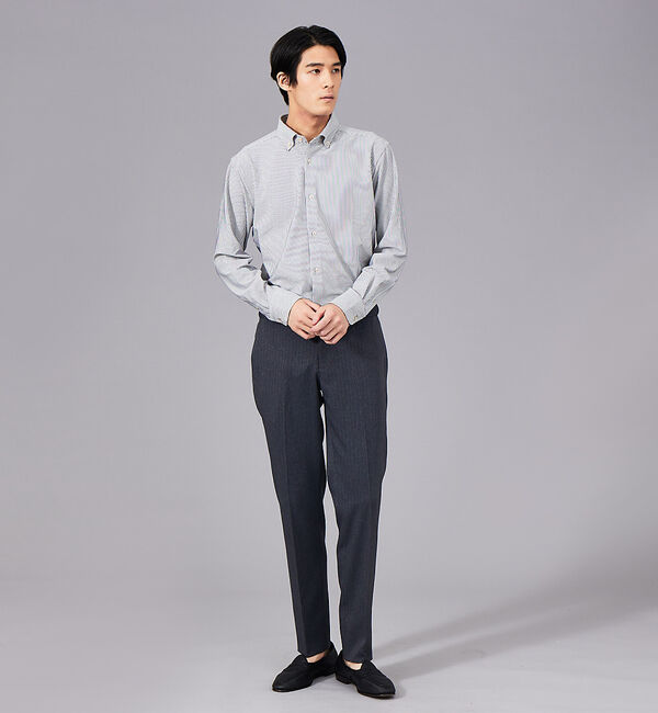 ABAHOUSE「【多機能】ナローストライプ サッカー ボタンダウン シャツ」|シャツ・ブラウス|