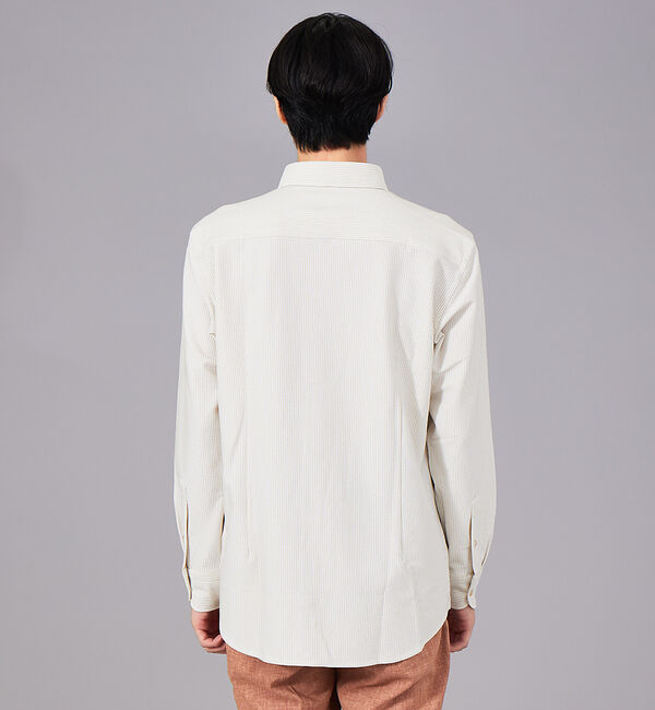 ABAHOUSE「【多機能】ナローストライプ サッカー ボタンダウン シャツ」|シャツ・ブラウス|