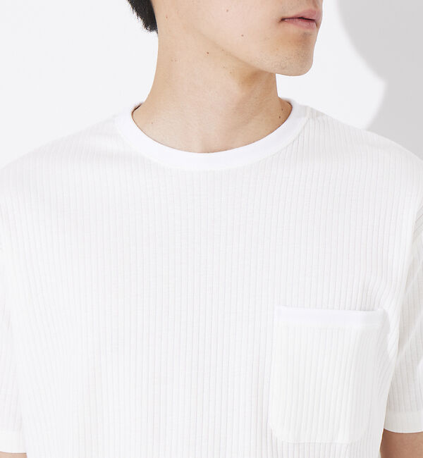 ABAHOUSE「ULTIMA 針抜き フライス クルーネック 半袖 ポケット Tシャツ」|Tシャツ・カットソー|