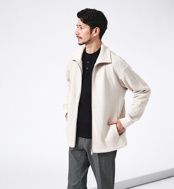 ABAHOUSE「【バイアスカット 】ドライバーズニット / ブルゾン」|ニット・セーター|