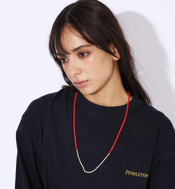 ABAHOUSE「Handmade  Thailand beads & SILVER neckla」|ネックレス|レッド